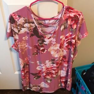 Floral pink shirt